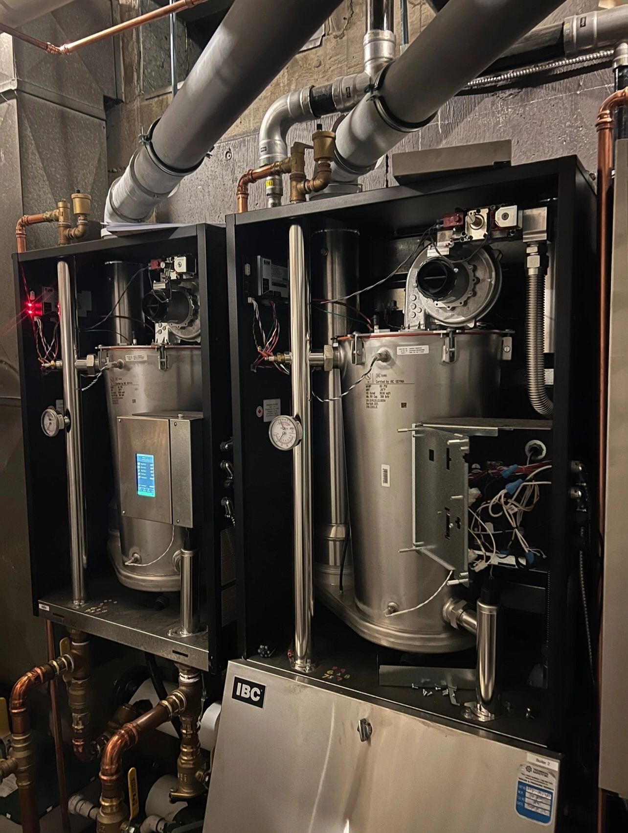 Finished boiler piping by Heffley